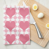 ピンクハート キッチンタオル (四つ折り)