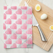ピンクハート キッチンタオル (四つ折り)