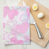 ピンクハート キッチンタオル (四つ折り)