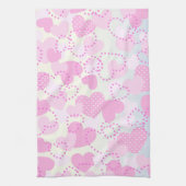 ピンクハート キッチンタオル (縦)