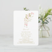 ピンクハート&シャンパン応援婚約パーティ 招待状 (スタンド正面)