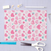 ピンクハート スウィート ロマンティック パターン バレンタインデー 薄葉紙 (クラフト)