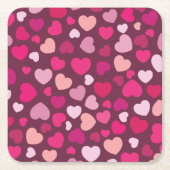 ピンクハート スクエアペーパーコースター (正面)