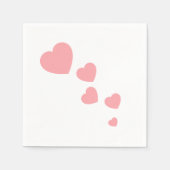 ピンクハート スタンダードカクテルナプキン (正面)