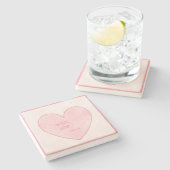 ピンクハート ストーンコースター (横)