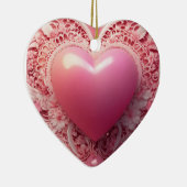 ピンクハート セラミックオーナメント (右)