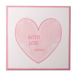 ピンクハート タイル