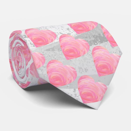 ピンクハート ネクタイ (ロール)