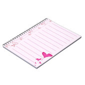 ピンクハート ノートブック (左側)