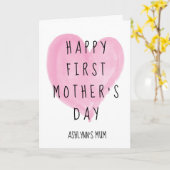 ピンクハート ハッピー ファースト マザーズデー カード (黄色い花)