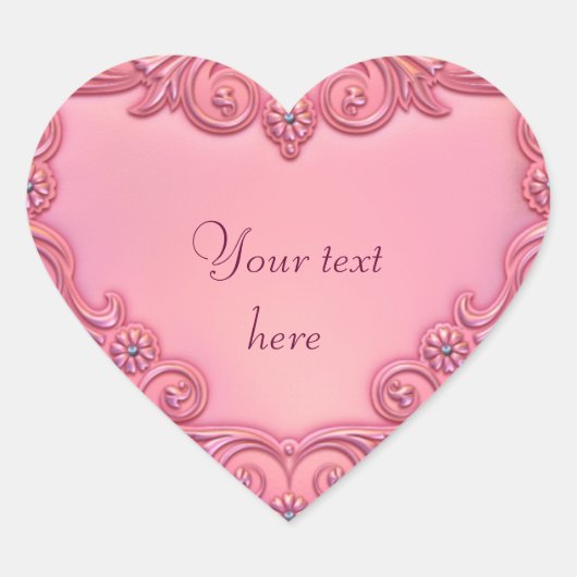 ピンクハート ハートシール (正面)