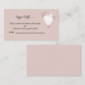 ピンクハート&バタフライおむつラッフル エンクロージャーカード (正面/裏面)