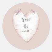 ピンクハート&バタフライベビーシャワーありがとう ラウンドシール (正面)