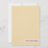 ピンクハート＆バナー - 新生児誕生のお知らせ 案内状 (裏面)