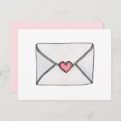 ピンクハート。バレンタインデー。ラブレター。ティーンズ シーズンポストカード (正面/裏面)