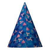 ピンクハート&ピンクリボンパーティー帽子 パーティーハット (裏面)