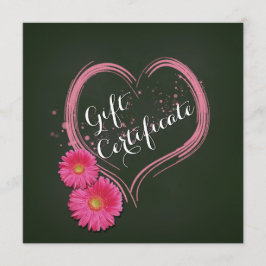 ピンクハート フラワー バレンタインデー ギフト券
