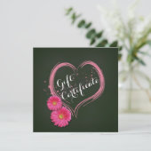 ピンクハート フラワー バレンタインデー ギフト券 (スタンド正面)