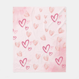 ピンクハート フリースブランケット