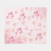 ピンクハート フリースブランケット (正面(横))