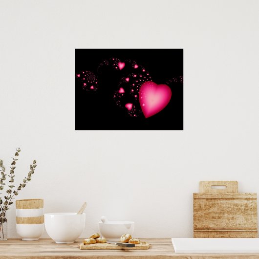 ピンクハート ポスター (キッチン)