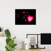 ピンクハート ポスター (ホームオフィス)