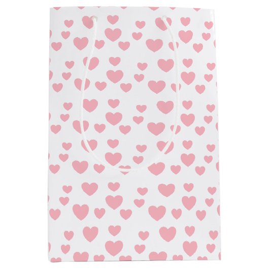 ピンクハート ミディアムペーパーバッグ (正面)