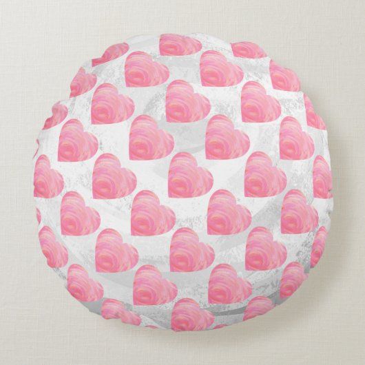 ピンクハート ラウンドクッション (正面)