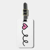 ピンクハート ラゲッジタグ (正面縦)