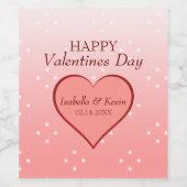 ピンクハート ワインラベル (シングルラベル)