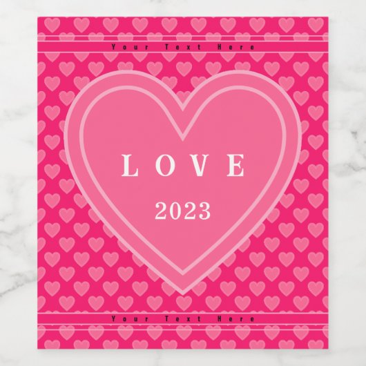 ピンクハート ワインラベル (シングルラベル)