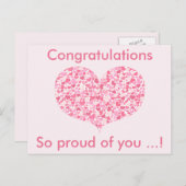 ピンクハート |卒業祝いのポストカード ポストカード (正面/裏面)