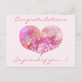 ピンクハート |卒業祝いのポストカード 案内ポストカード