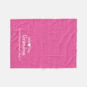 ピンクハート「愛してるパーソナライズされた」 フリースブランケット (正面(横))