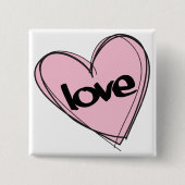 ピンクハート（愛） 缶バッジ (正面)