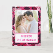 ピンクハート 私はすぐ返信する フォト シーズンカード (正面)