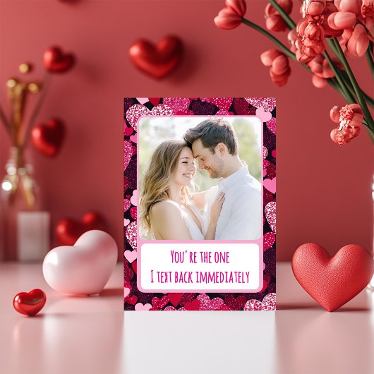 ピンクハート 私はすぐ返信する フォト シーズンカード