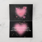 ピンクハート 箔グリーティングカード (内側レイダウン)