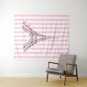 ピンクハート&蝶パリエッフェルタワーガールズ タペストリー (インサイチュ(横))