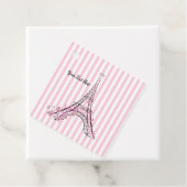 ピンクハート&蝶パリエッフェルタワーパーティー フェイバータグ (インサイチュ)