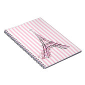 ピンクハート&蝶パリエッフェルタワー ノートブック (右側)