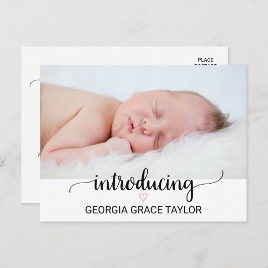 ピンクハート |黒書生誕生発表 案内ポストカード (正面/裏面)