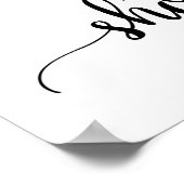 ピンクハート |黒書道ベビーシャワーへようこそ ポスター (角)