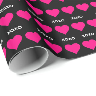 ピンクハート- xoxo valentine love ラッピングペーパー