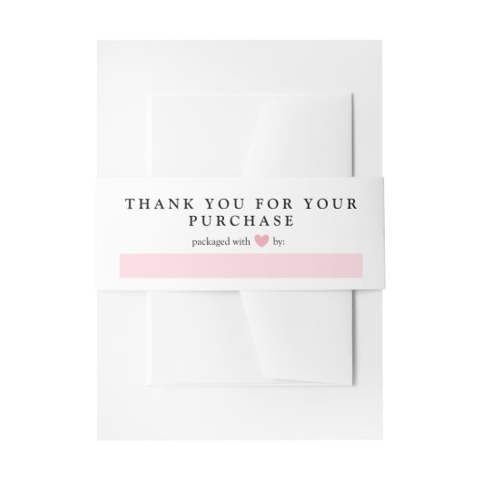 ピンクハートInvitatがパッケージした注文をありがとう 招待状ベリーバンド (正面例)