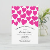 ピンクハートSweet sixteen誕生日招待状16 招待状 (スタンド正面)