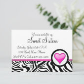 ピンクハートSweet sixteen 招待状 (スタンド正面)