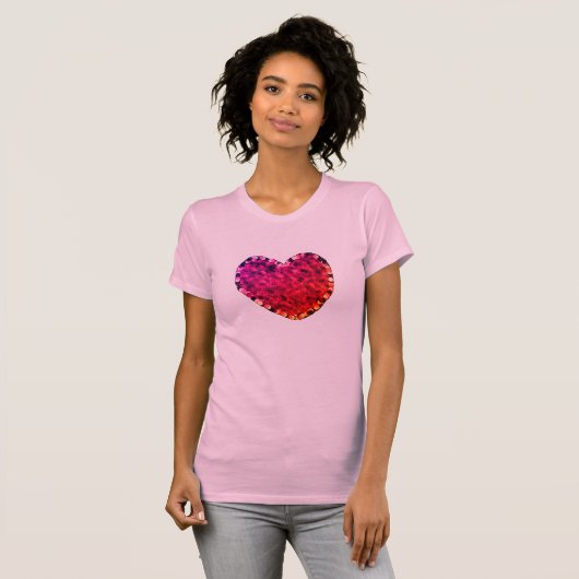 ピンクハートTシャツ（女性用） Tシャツ (正面フル)