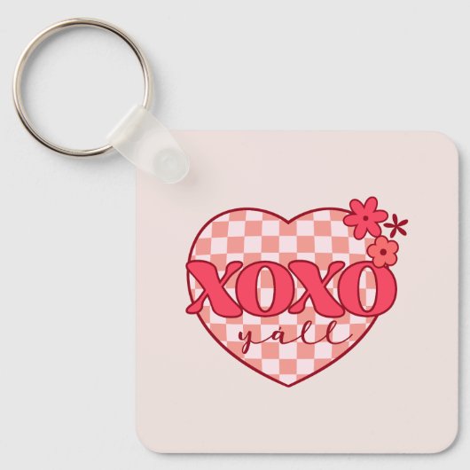 ピンクハートXoxoハグとキス キーホルダー (正面)
