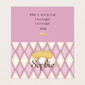 ピンクハーレキンパーソナライズされたプリンセス日付 名刺 (外部フラット)
